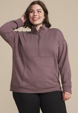Plus Size Variegated Half Zip Sweatshirt, C4045, small
