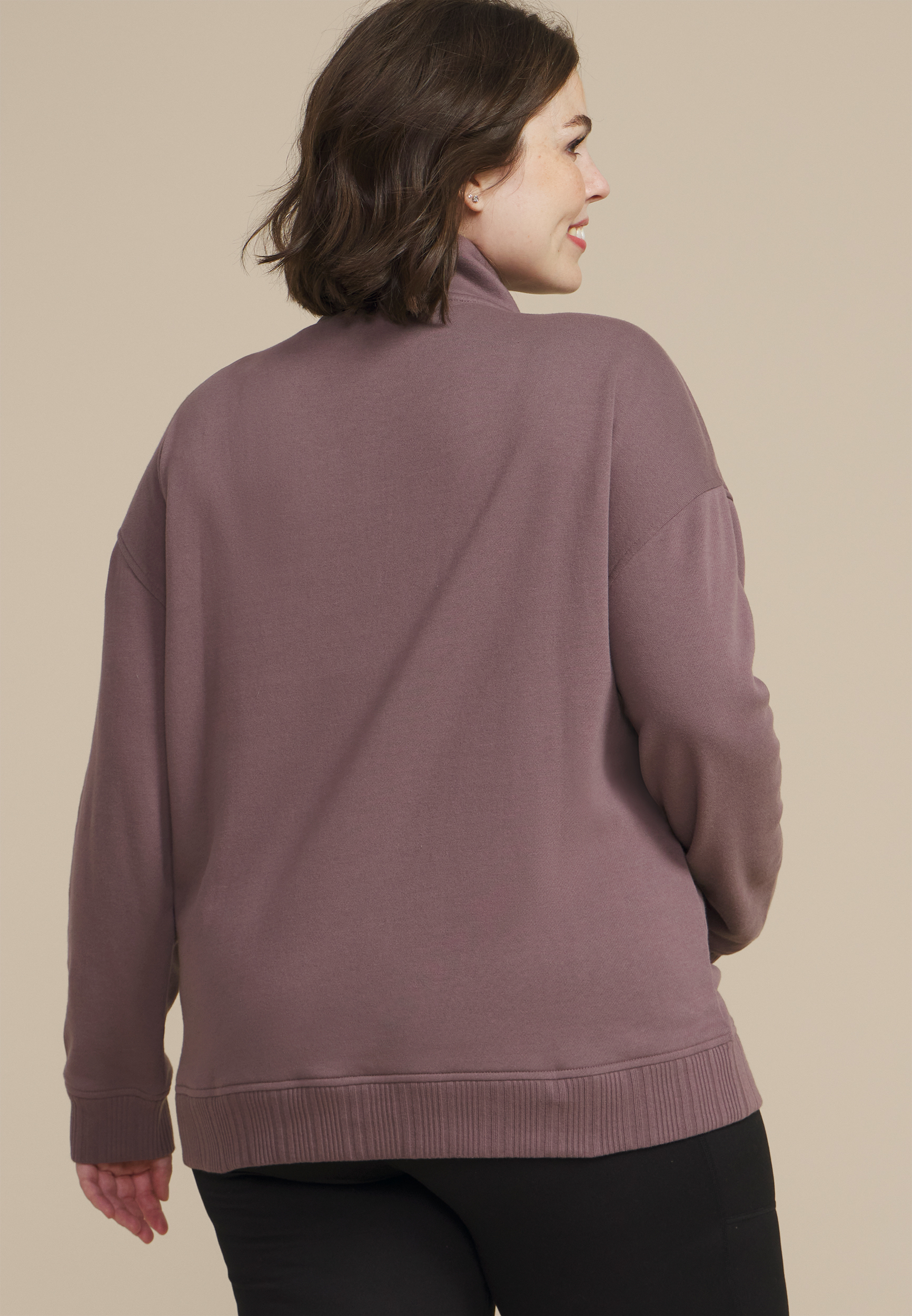 Plus Size Variegated Half Zip Sweatshirt, C4045, large