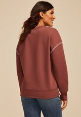 Whipstitch Embroidered Relaxed Fit Sweatshirt, , small