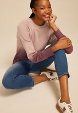 Mauve Dip Dye Relaxed Fit Sweatshirt, C5780, small