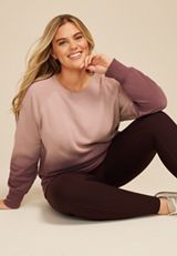 Plus Size Mauve Dip Dye Relaxed Fit Sweatshirt, C5780, small
