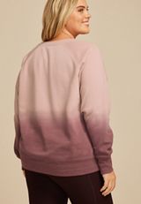 Plus Size Mauve Dip Dye Relaxed Fit Sweatshirt, C5780, small