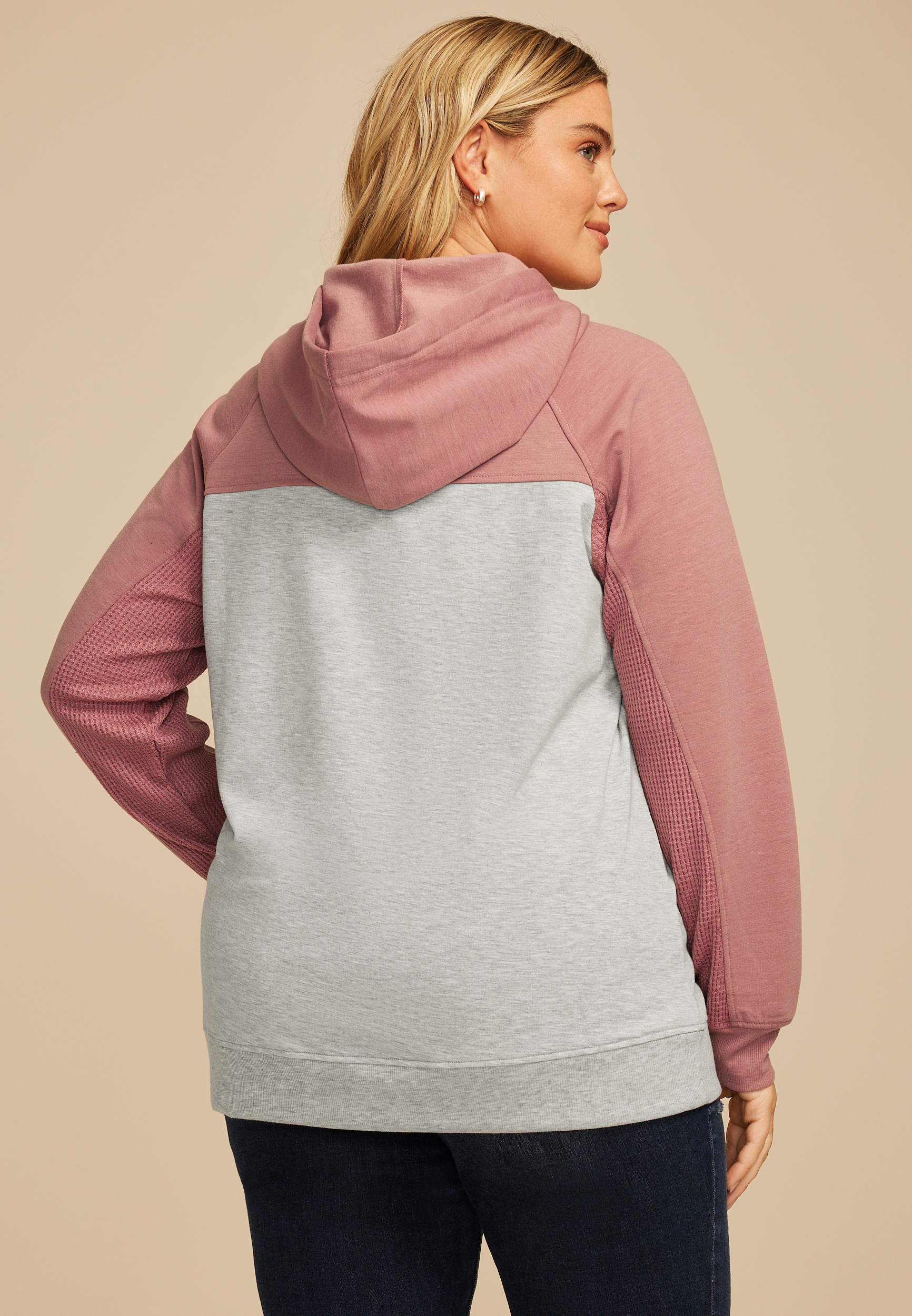 Plus Size Homeward Colorblock Hoodie, C2823, large
