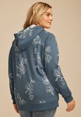 Plus Size Homeward Placed Floral Hoodie, C4199, small