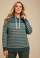 Plus Size Homeward Striped Hoodie, OPERA TEAL COMBO, small