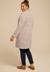 Plus Size Herringbone Textured One Button Coat, OAK TAUPE COMBO, small