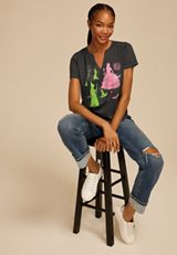 Wicked Glinda And Elphaba Classic Fit Graphic Tee, BLACK, small