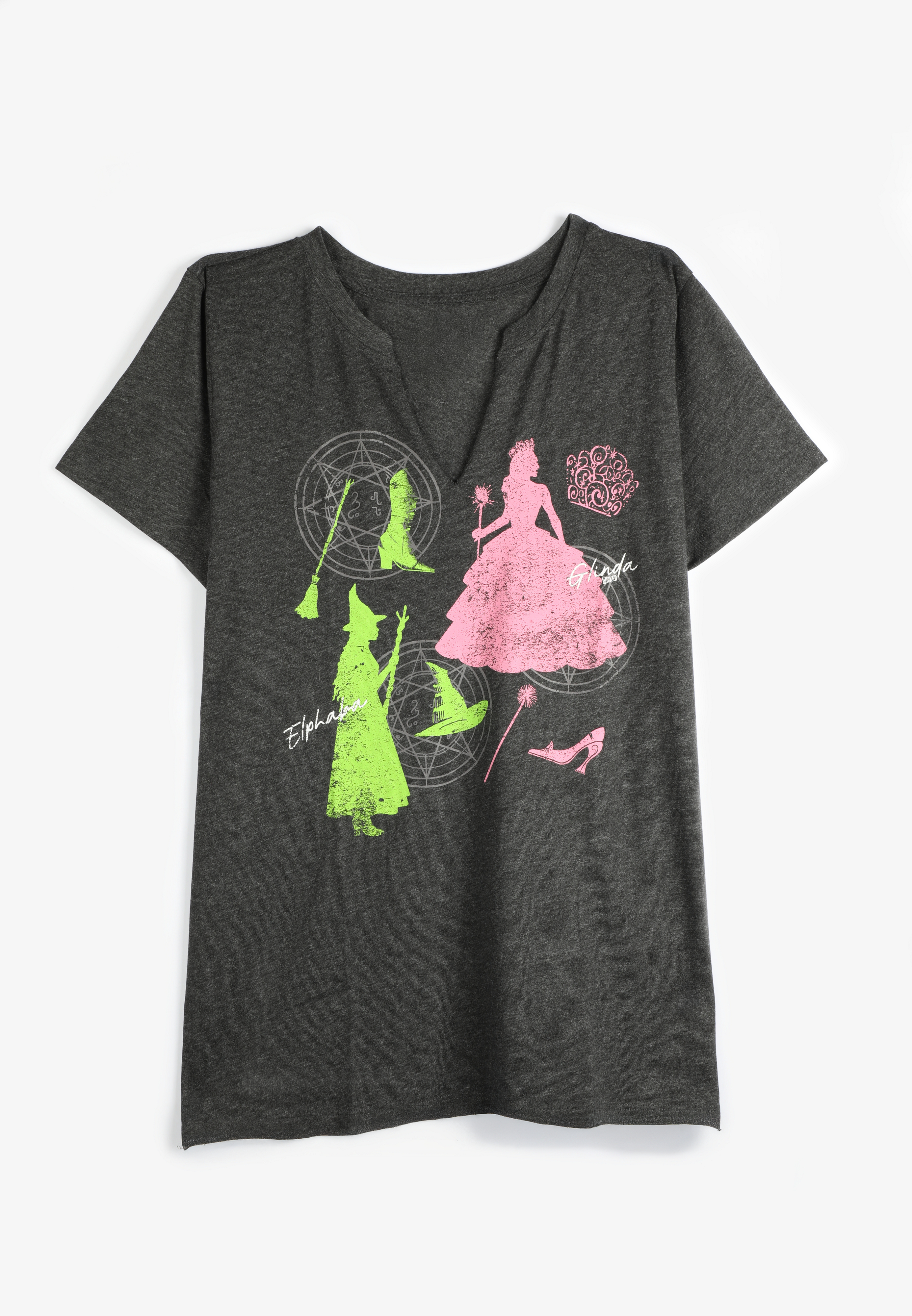Wicked Glinda And Elphaba Classic Fit Graphic Tee, BLACK, large