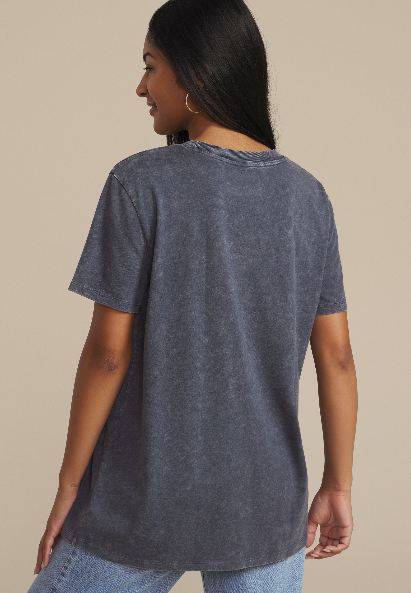 Star Lightning Bolt Oversized Fit Graphic Tee, BLUE JASMINE, large