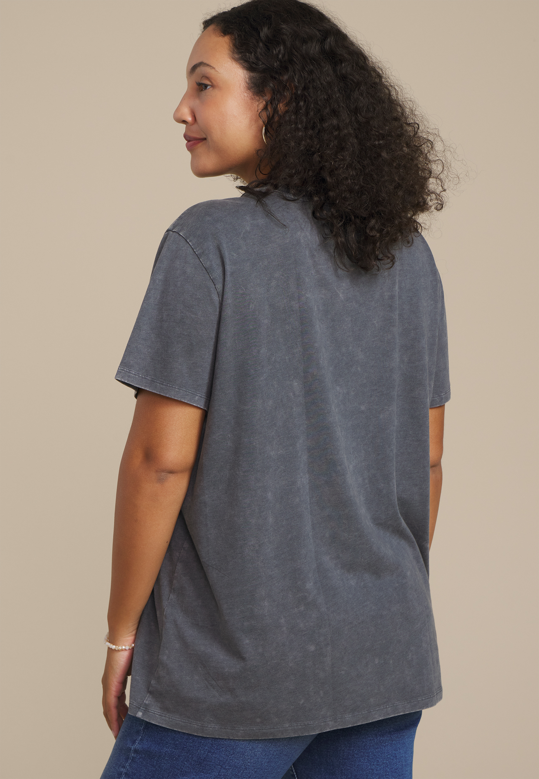 Plus Size Star Lightning Bolt Oversized Fit Graphic Tee, C1919, large