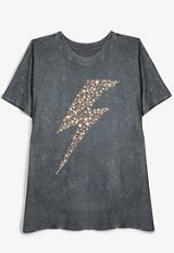 Plus Size Star Lightning Bolt Oversized Fit Graphic Tee, C1919, small