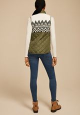 Fair Isle Sherpa Quilted Vest, , small