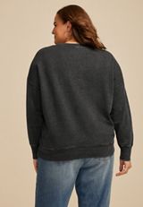Plus Size Skull Applique Relaxed Fit Sweatshirt, , small