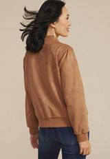 Tan Suede Bomber Jacket, C210, small