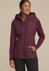 Quilted Knit Hooded Jacket, C8177, small
