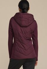 Quilted Knit Hooded Jacket, C8177, small