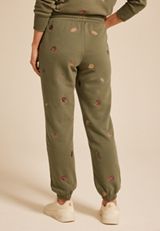 Olive Leaf Embroidered Joggers, C186, small