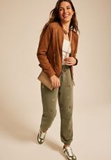 Olive Leaf Embroidered Joggers, C186, small