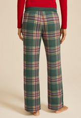 Hacci Plaid Wide Leg Pajama Pants, C8125, small