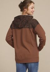 Homeward Leopard Print Hoodie, COCOA BROWN, small