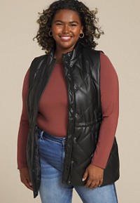 Plus Size Athleisure Quilted Vest