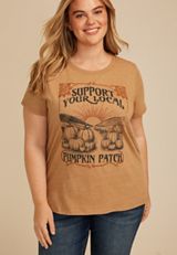 Plus Size Support Your Local Pumpkin Patch Classic Fit Graphic Tee, , small