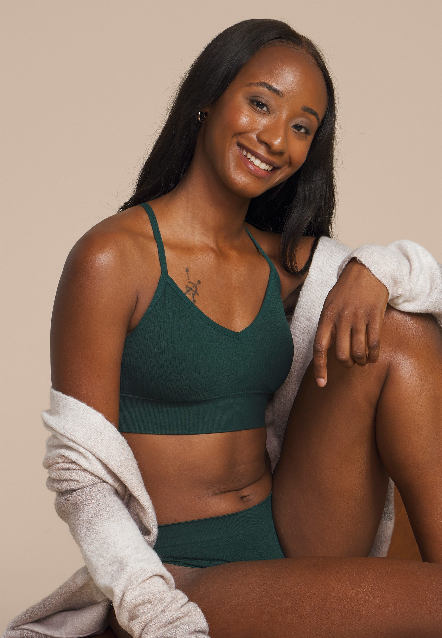 True Stretch Cable Knit Seamless Bralette