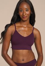 True Stretch Cable Knit Seamless Bralette, POTENT PURPLE, small