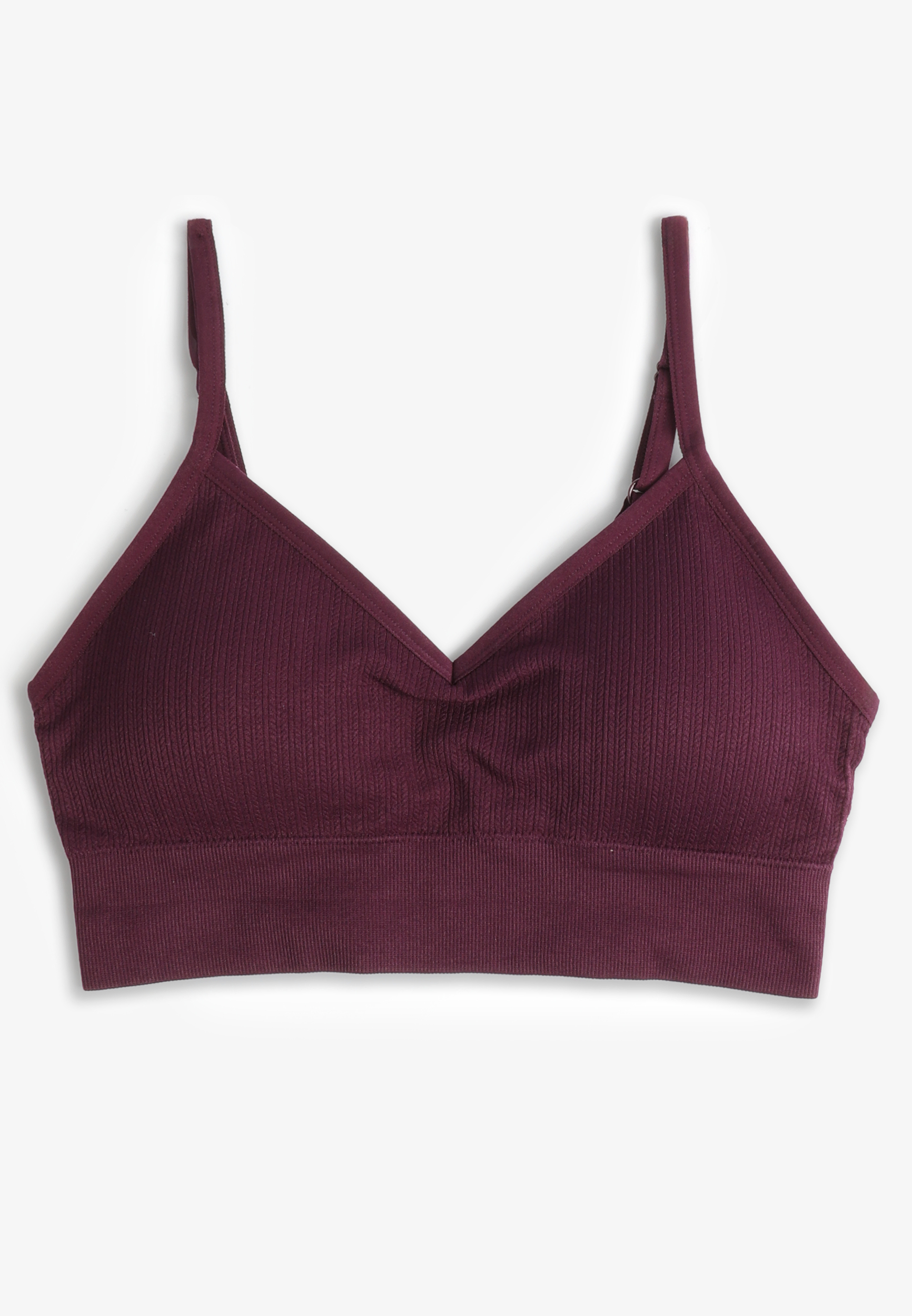 True Stretch Cable Knit Seamless Bralette, POTENT PURPLE, large