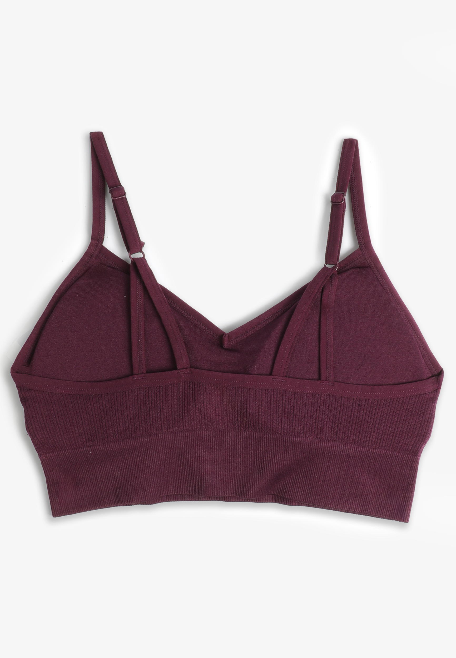 True Stretch Cable Knit Seamless Bralette, POTENT PURPLE, large