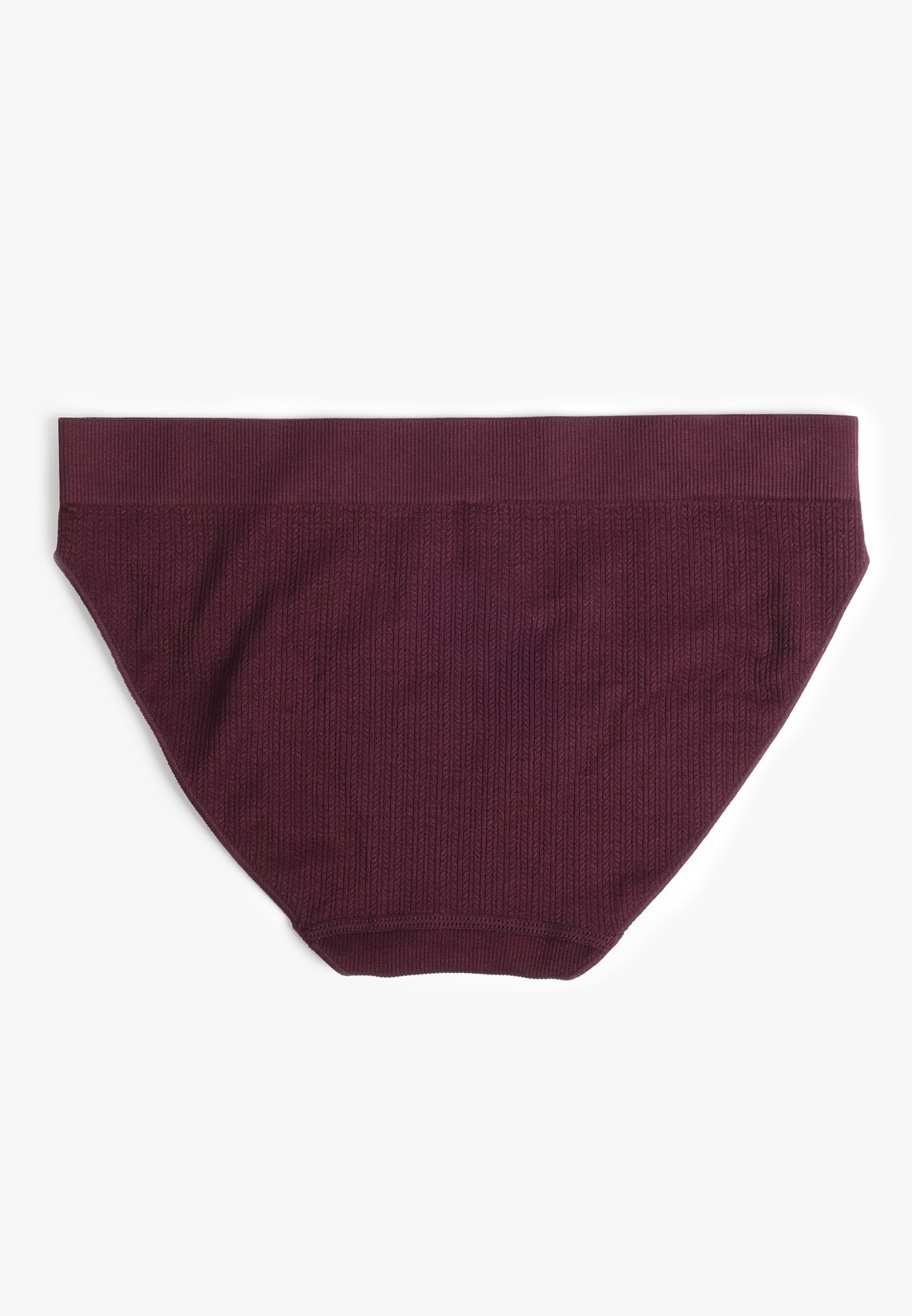 True Stretch Cable Knit Seamless Bikini Panty, POTENT PURPLE, large