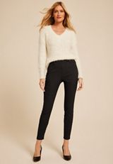 Metallic Pinstripe Bengaline High Rise Pull On Skinny Pant, C1756, small