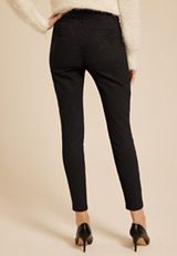 Metallic Pinstripe Bengaline High Rise Pull On Skinny Pant, C1756, small