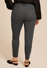 Plus Size Windowpane Ponte Skinny Pant, GRAY COMBO, small