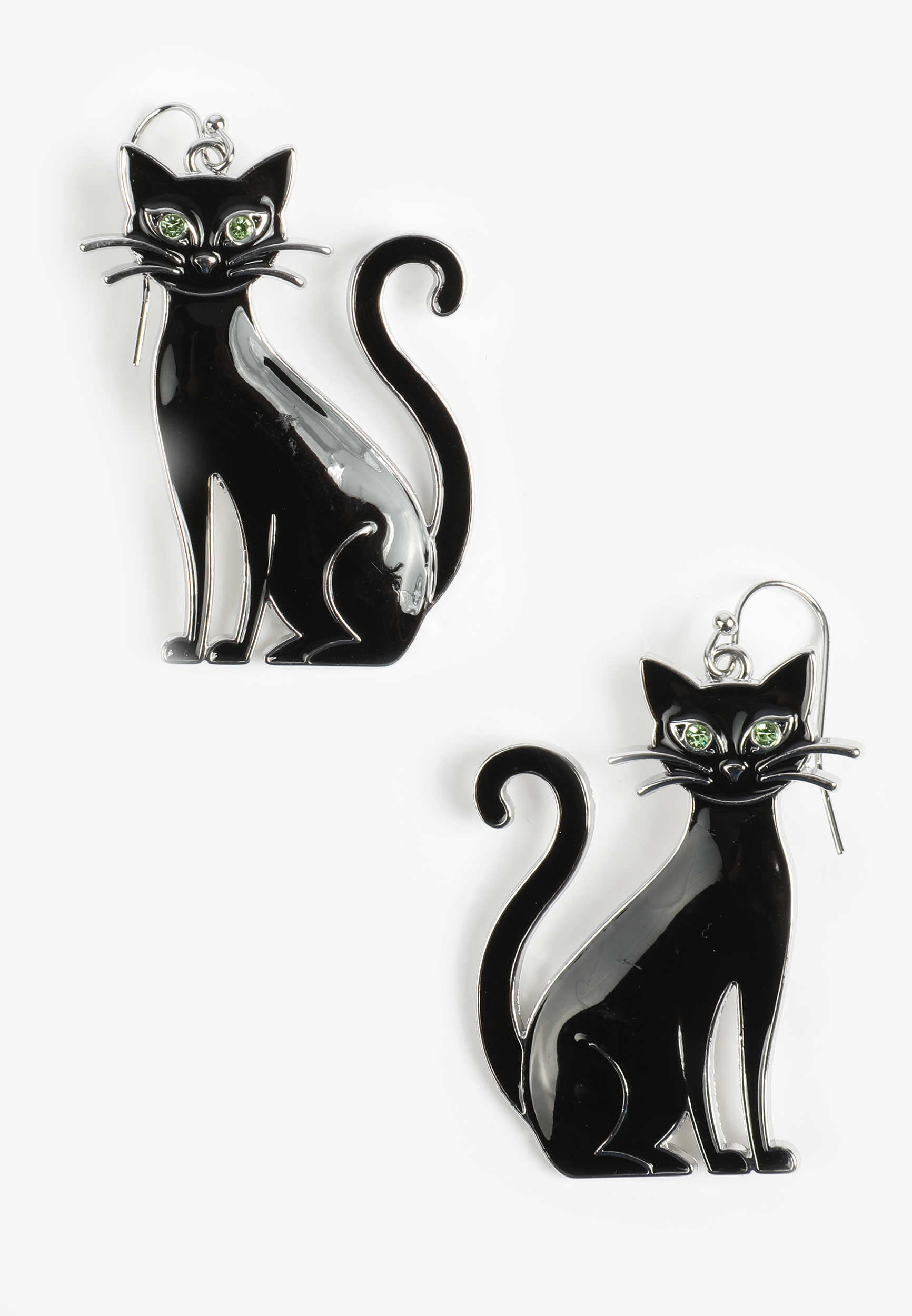 Black Cat Drop Earrings