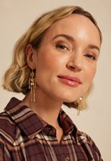 Gold Skeleton Drop Earrings, C605, small