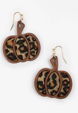 Leopard Pumpkin Drop Earrings, , small