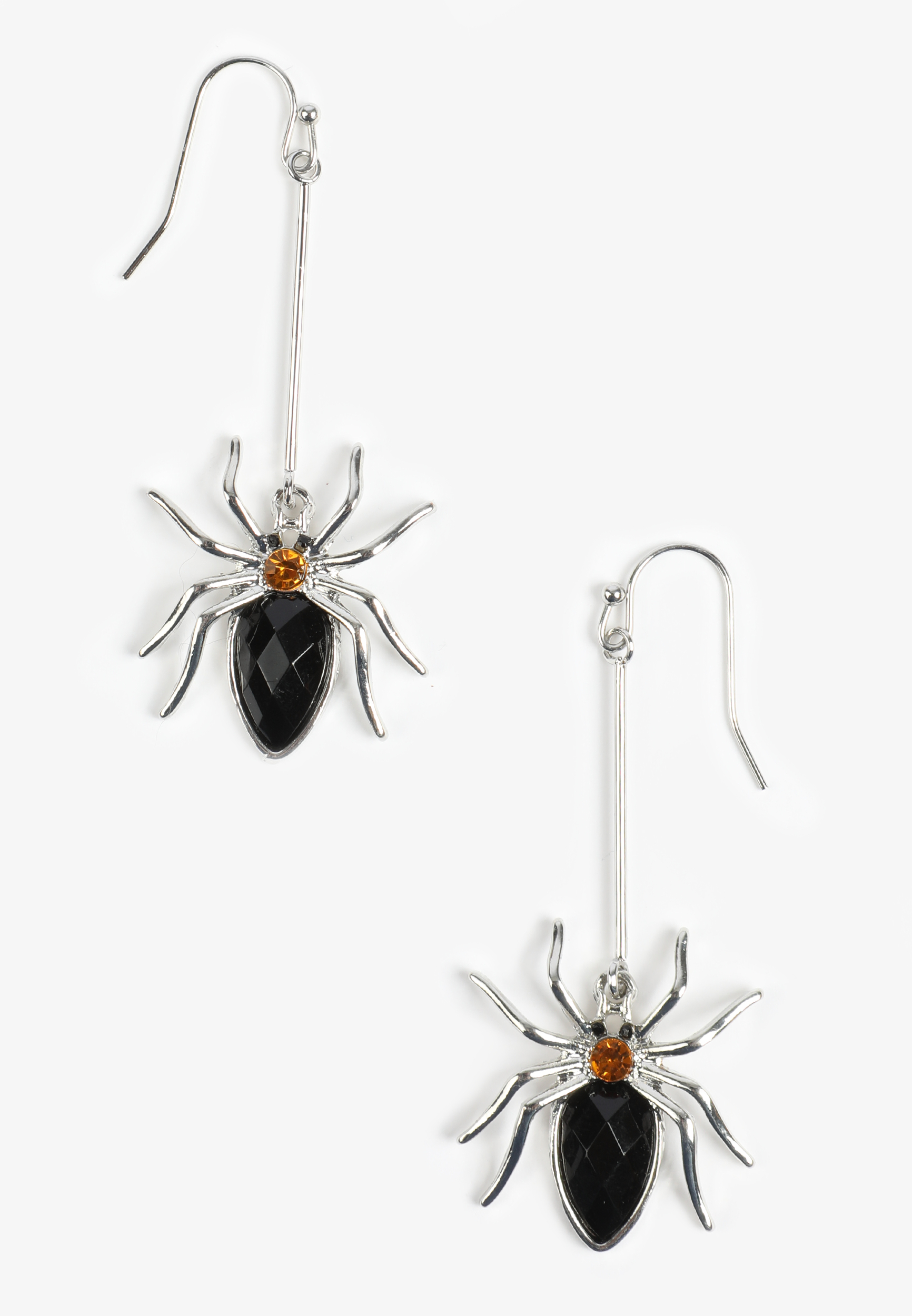 Halloween Jeweled Spider Drop Earrings