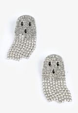 Rhinestone Ghost Drop Earrings, SILVER, small