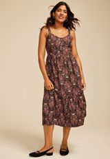 Bare Sweetheart Button Front Midi Dress, C1756, small