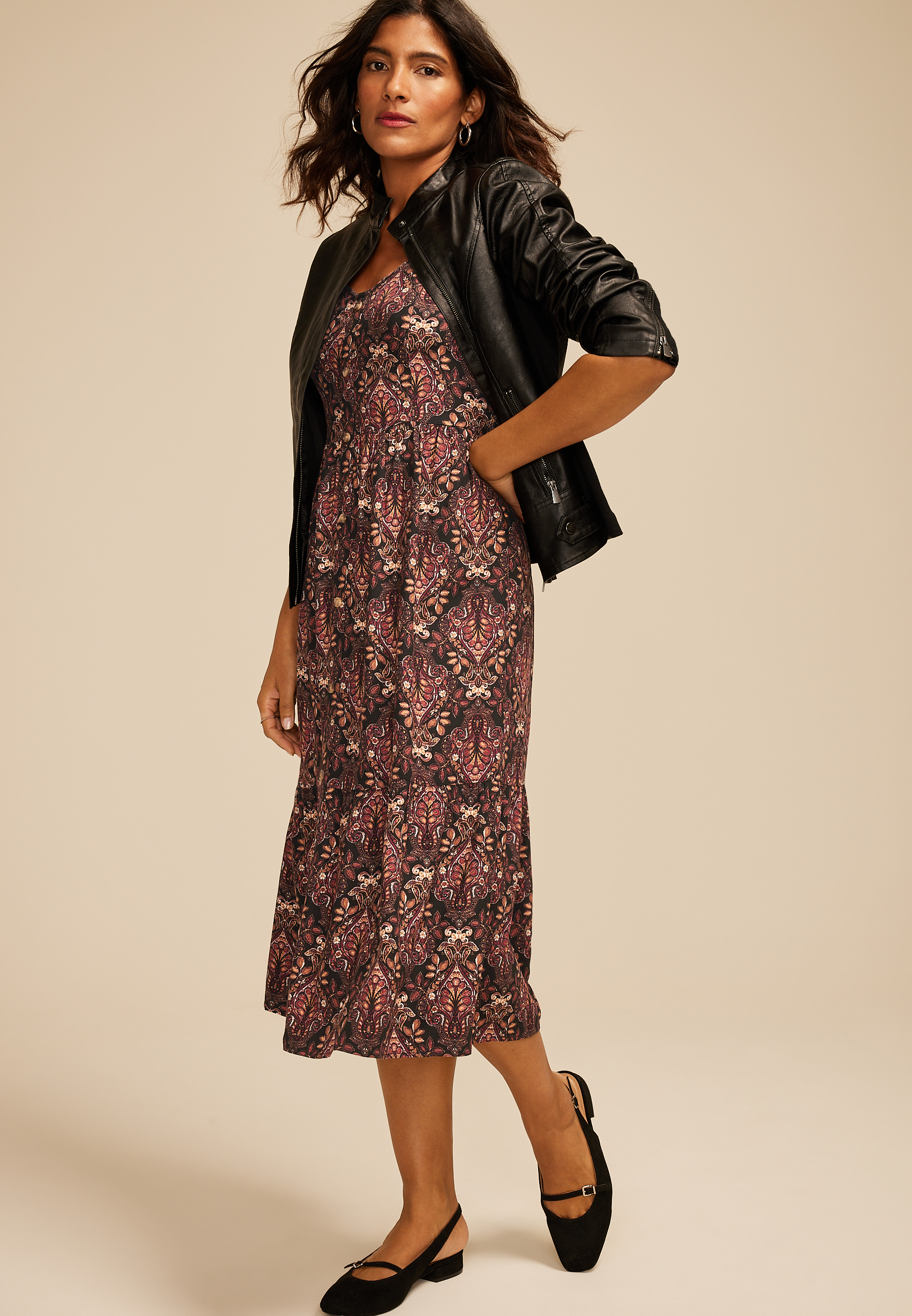 Bare Sweetheart Button Front Midi Dress