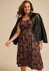 Plus Size Bare Sweetheart Button Front Midi Dress, C1756, small