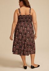 Plus Size Bare Sweetheart Button Front Midi Dress, C1756, small
