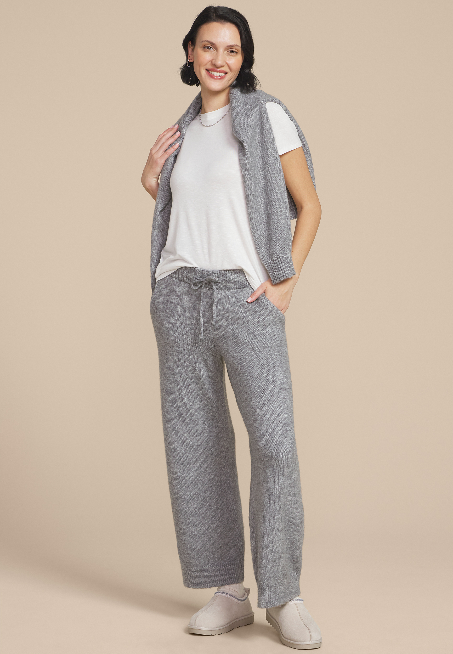 Cozier Than Cashmere Sweater Pant, LIGHT HEATHER GRAY, large