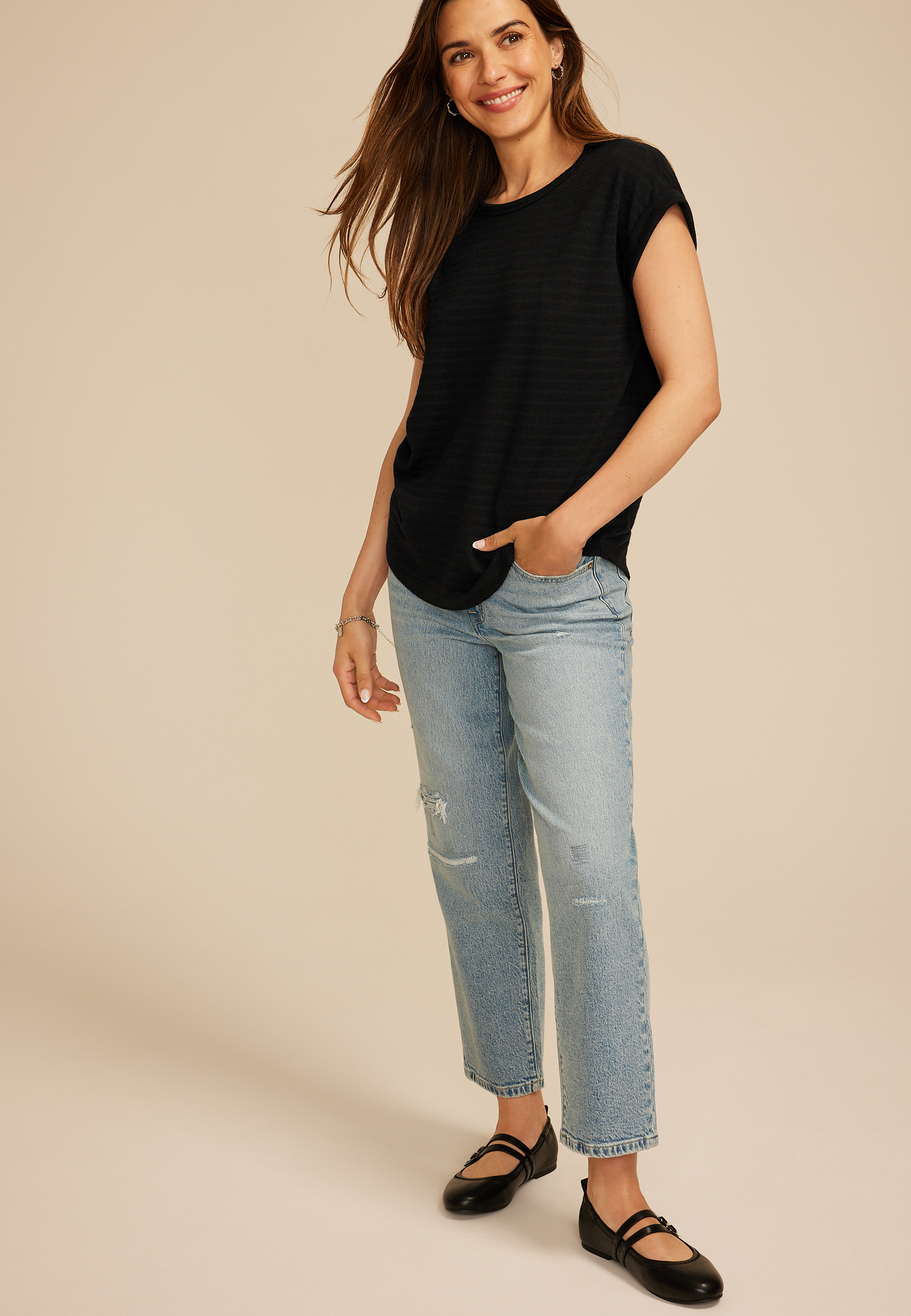 24/7 Tucker Ribbed Clara Tee