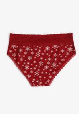 Simply Comfy Cotton Snowflake Print Hipster Panty, , small