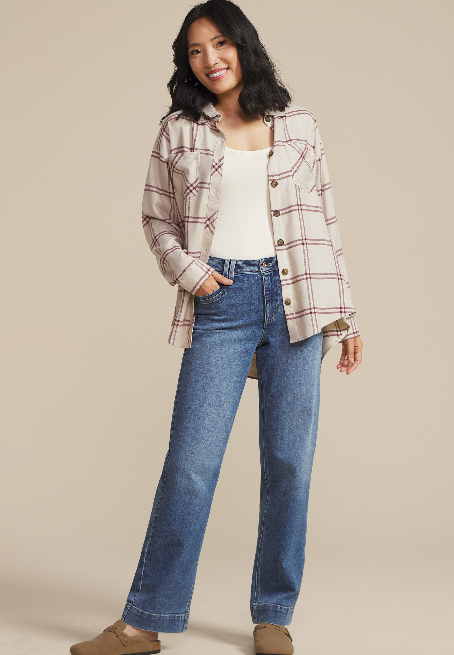 m jeans by maurices&trade; High Rise Slant Pocket Wide Leg Jean, C3337, large