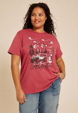 Plus Size Adventure Oversized Fit Graphic Tee, , small