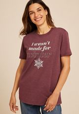 I Wasnt Made For Winter Oversized Fit Graphic Tee, , small