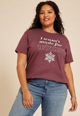 Plus Size I Wasnt Made For Winter Oversized Fit Graphic Tee, , small